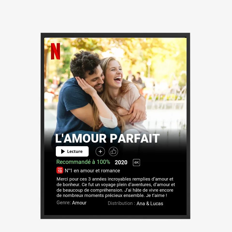 Affiche Netflix Couple Personnalisée - Clair de Lune Studio