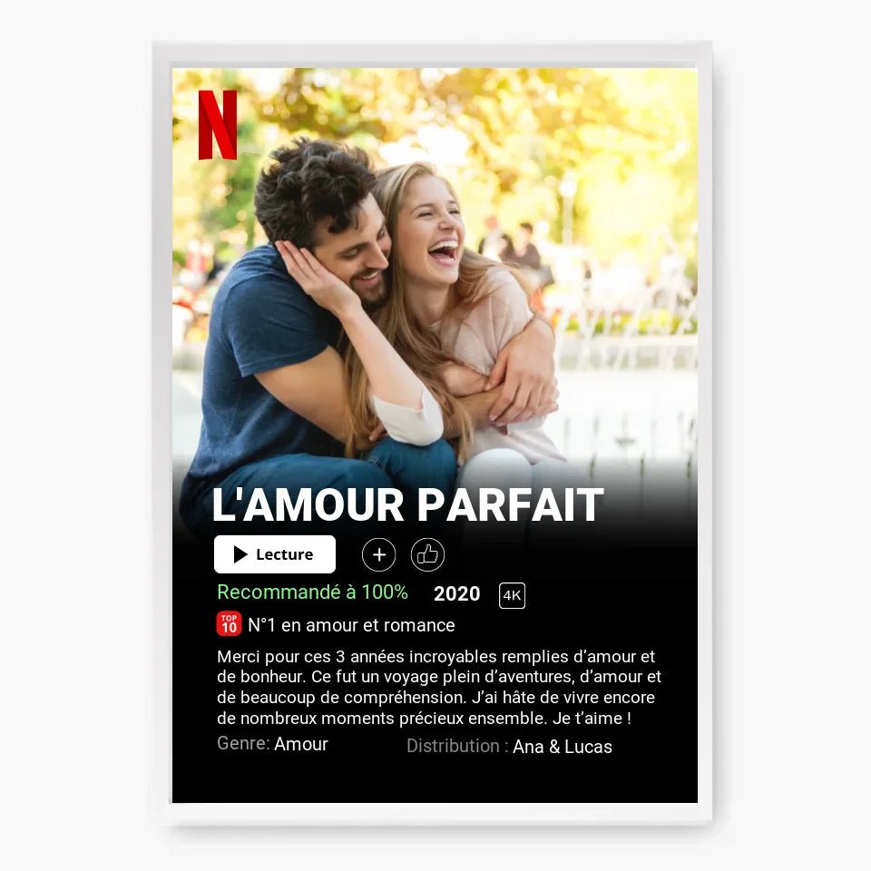 Affiche Netflix Couple Personnalisée - Clair de Lune Studio