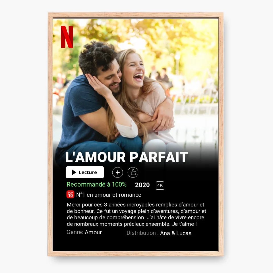 Affiche Netflix Couple Personnalisée - Clair de Lune Studio