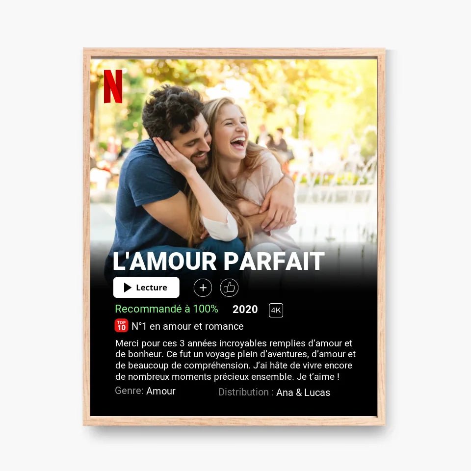 Affiche Netflix Couple Personnalisée - Clair de Lune Studio