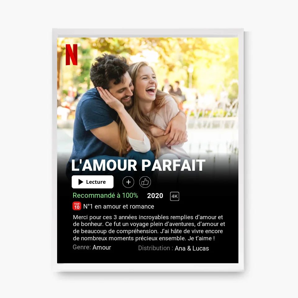 Affiche Netflix Couple Personnalisée - Clair de Lune Studio