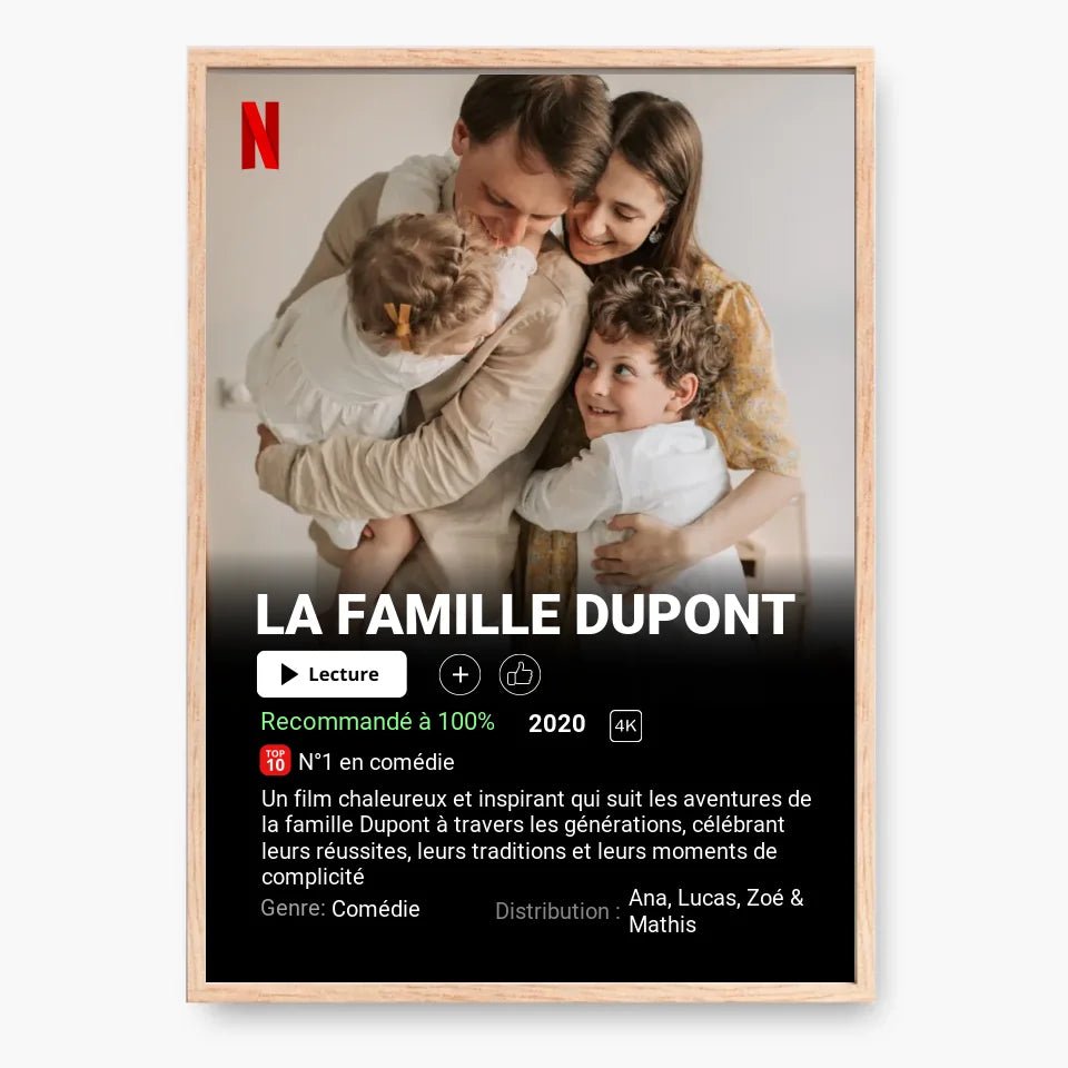 Affiche Netflix Famille Personnalisée - Clair de Lune Studio