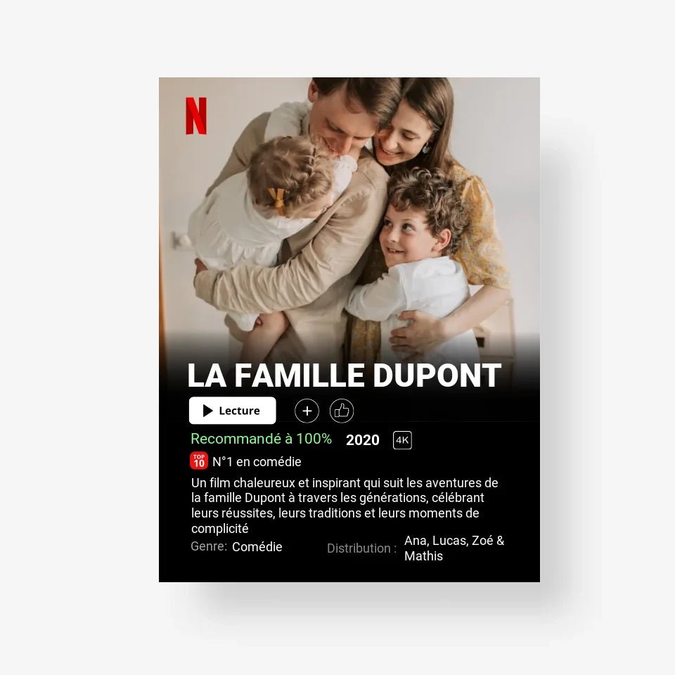 Affiche Netflix Famille Personnalisée - Clair de Lune Studio