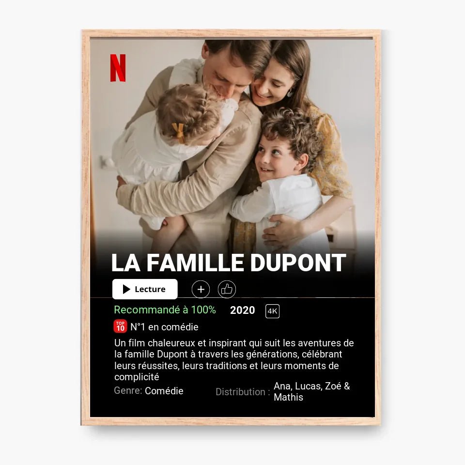 Affiche Netflix Famille Personnalisée - Clair de Lune Studio