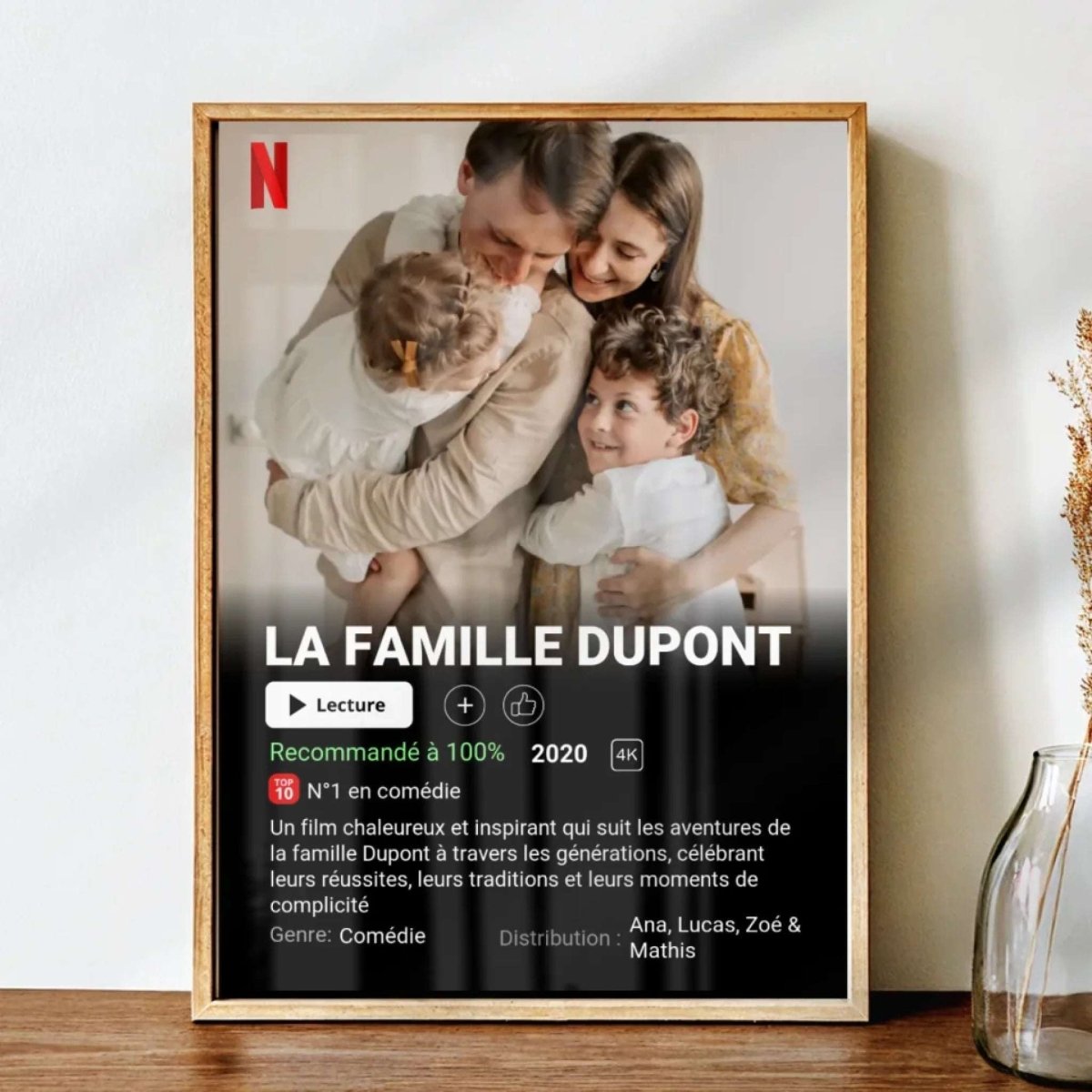 Affiche Netflix Famille Personnalisée - Clair de Lune Studio