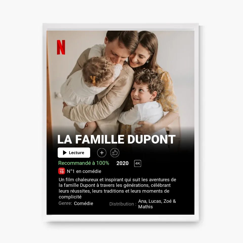 Affiche Netflix Famille Personnalisée - Clair de Lune Studio