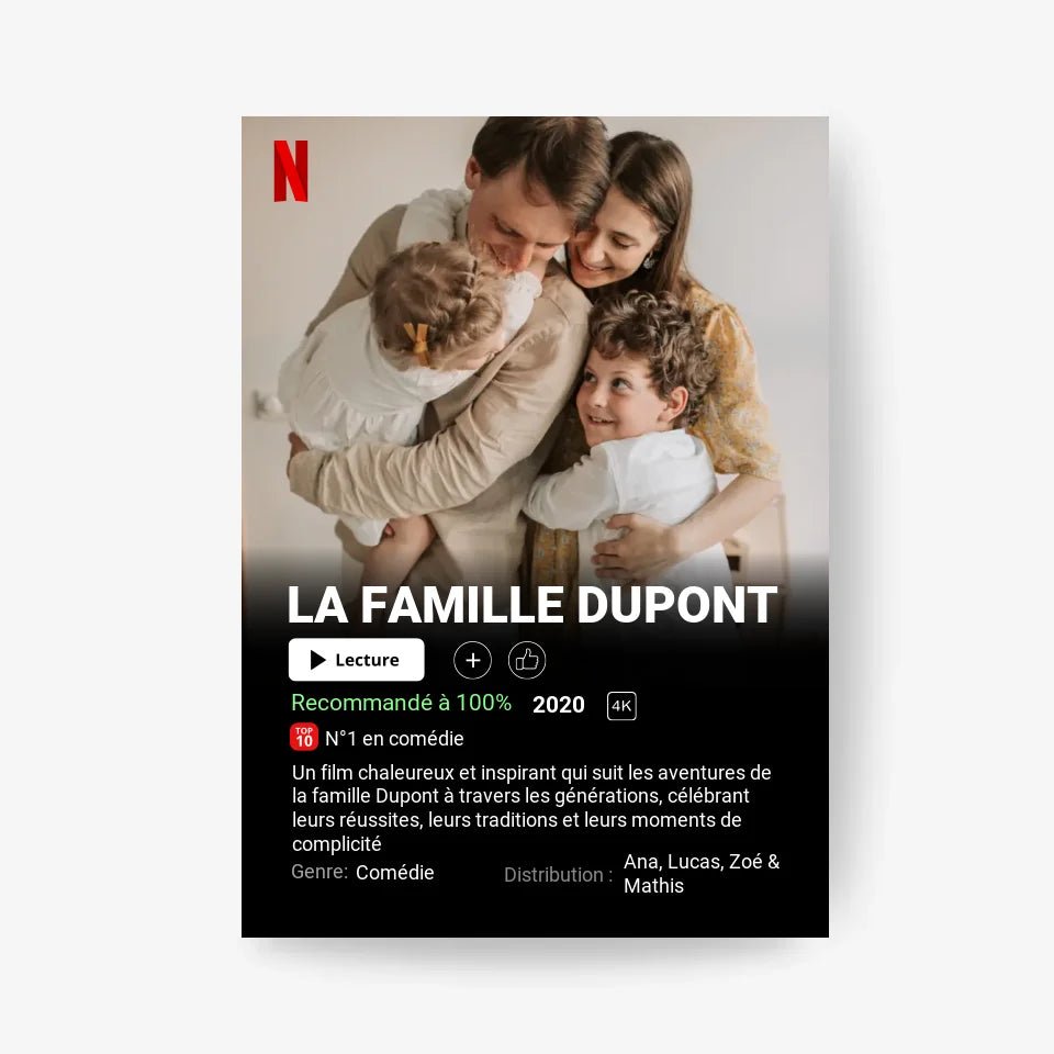 Affiche Netflix Famille Personnalisée - Clair de Lune Studio