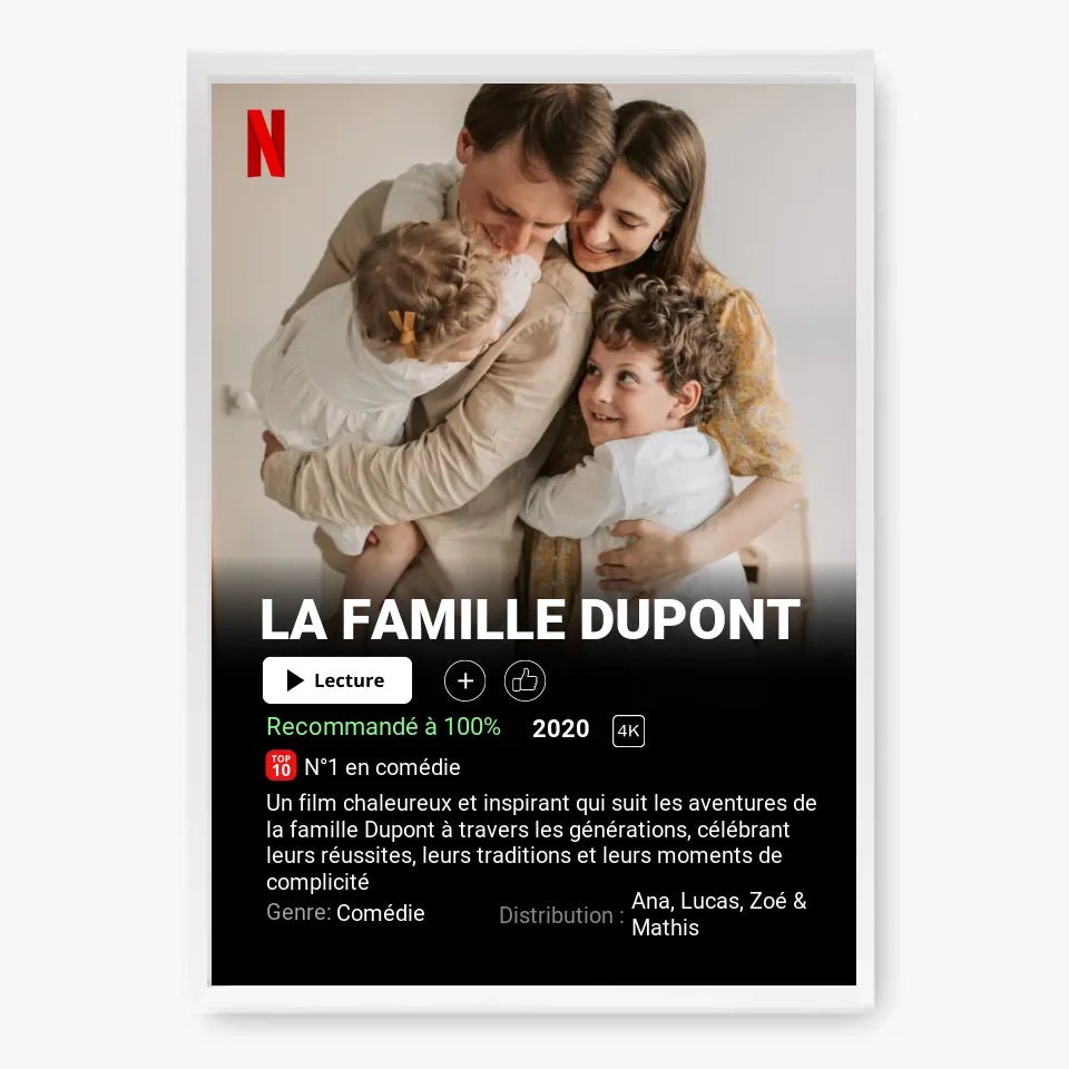 Affiche Netflix Famille Personnalisée - Clair de Lune Studio