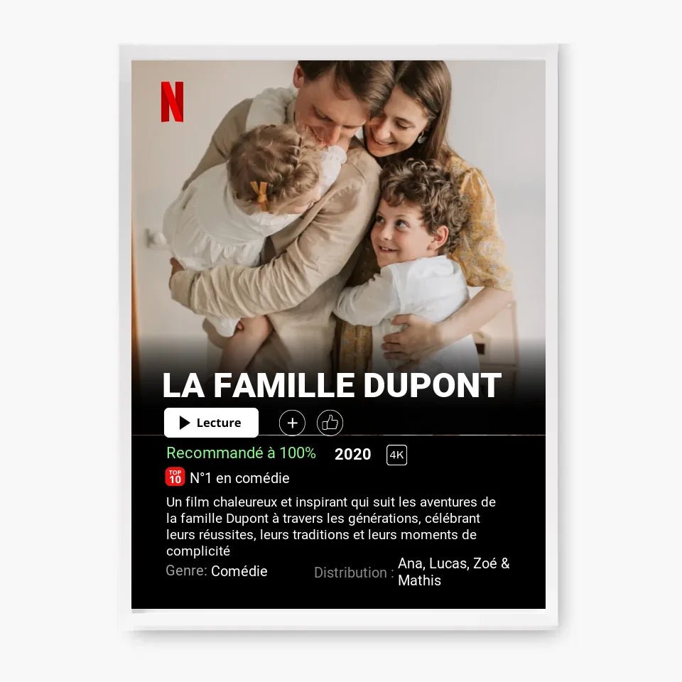Affiche Netflix Famille Personnalisée - Clair de Lune Studio