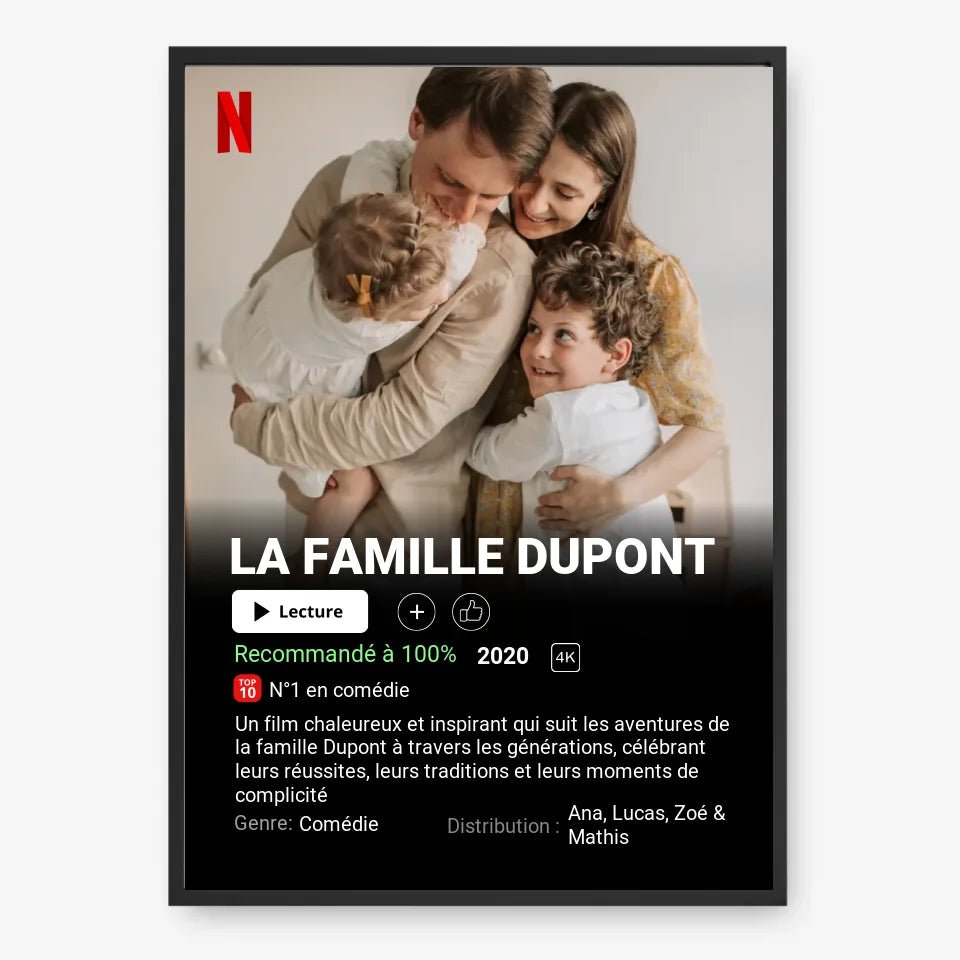 Affiche Netflix Famille Personnalisée - Clair de Lune Studio