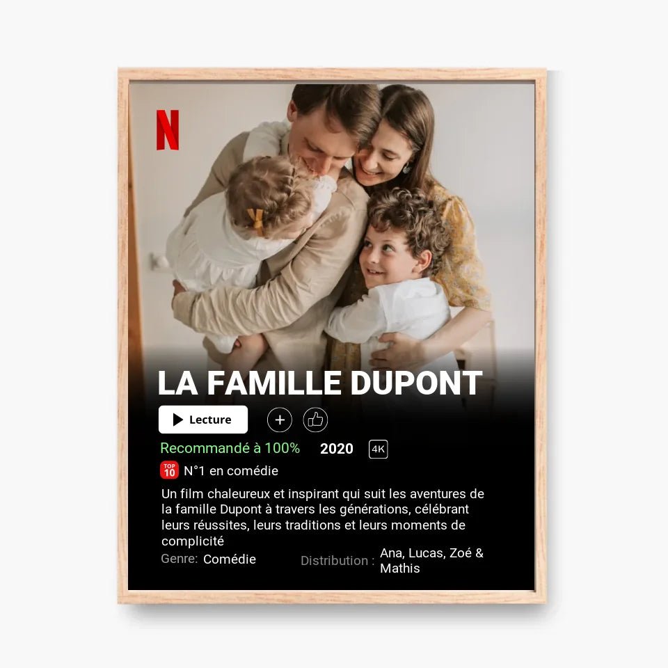 Affiche Netflix Famille Personnalisée - Clair de Lune Studio