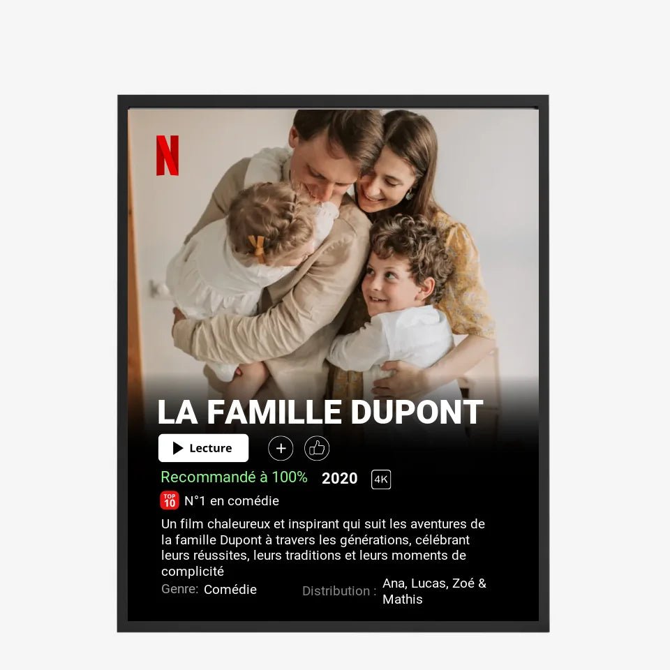 Affiche Netflix Famille Personnalisée - Clair de Lune Studio