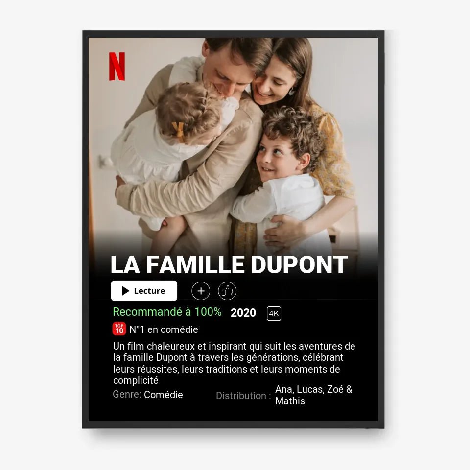 Affiche Netflix Famille Personnalisée - Clair de Lune Studio