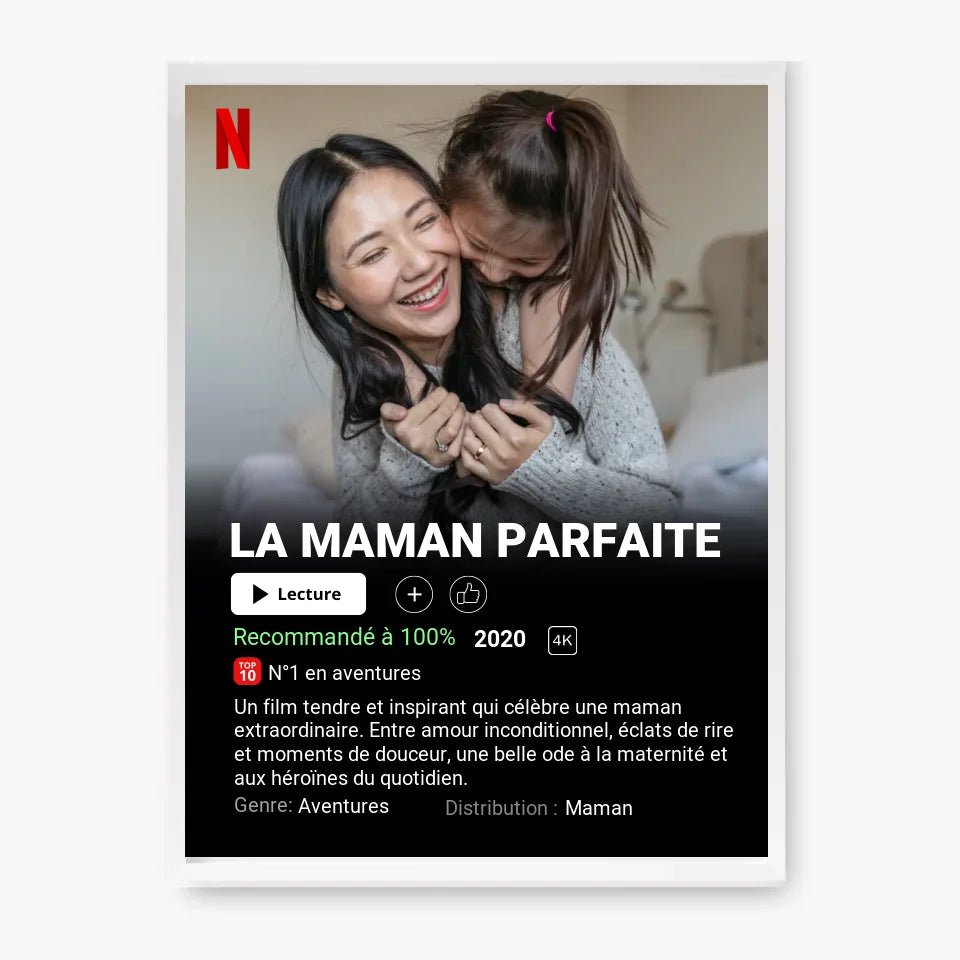 Affiche Netflix Maman Personnalisée - Clair de Lune Studio