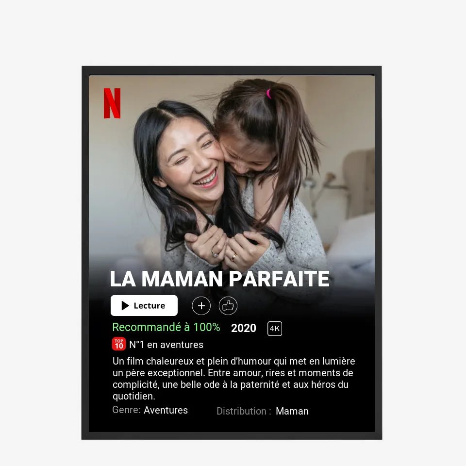 Affiche Netflix Maman Personnalisée - Clair de Lune Studio