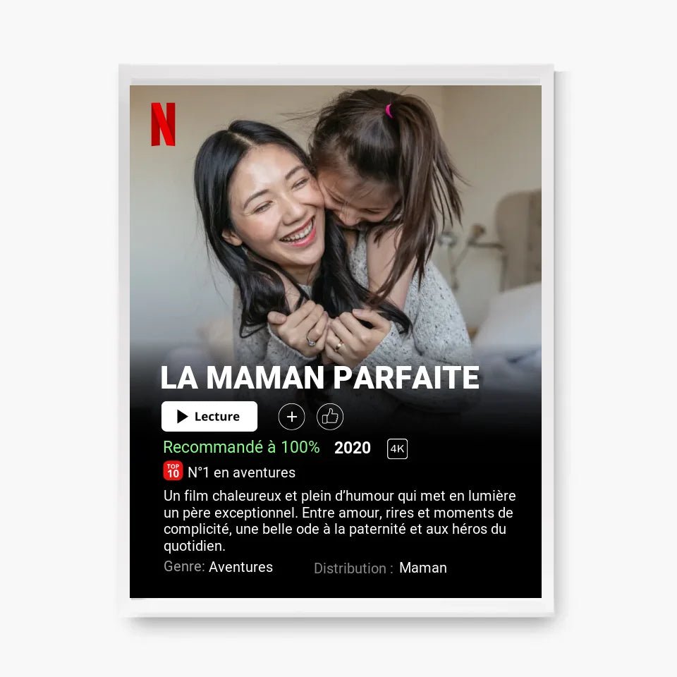 Affiche Netflix Maman Personnalisée - Clair de Lune Studio