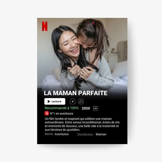 Affiche Netflix Maman Personnalisée - Clair de Lune Studio