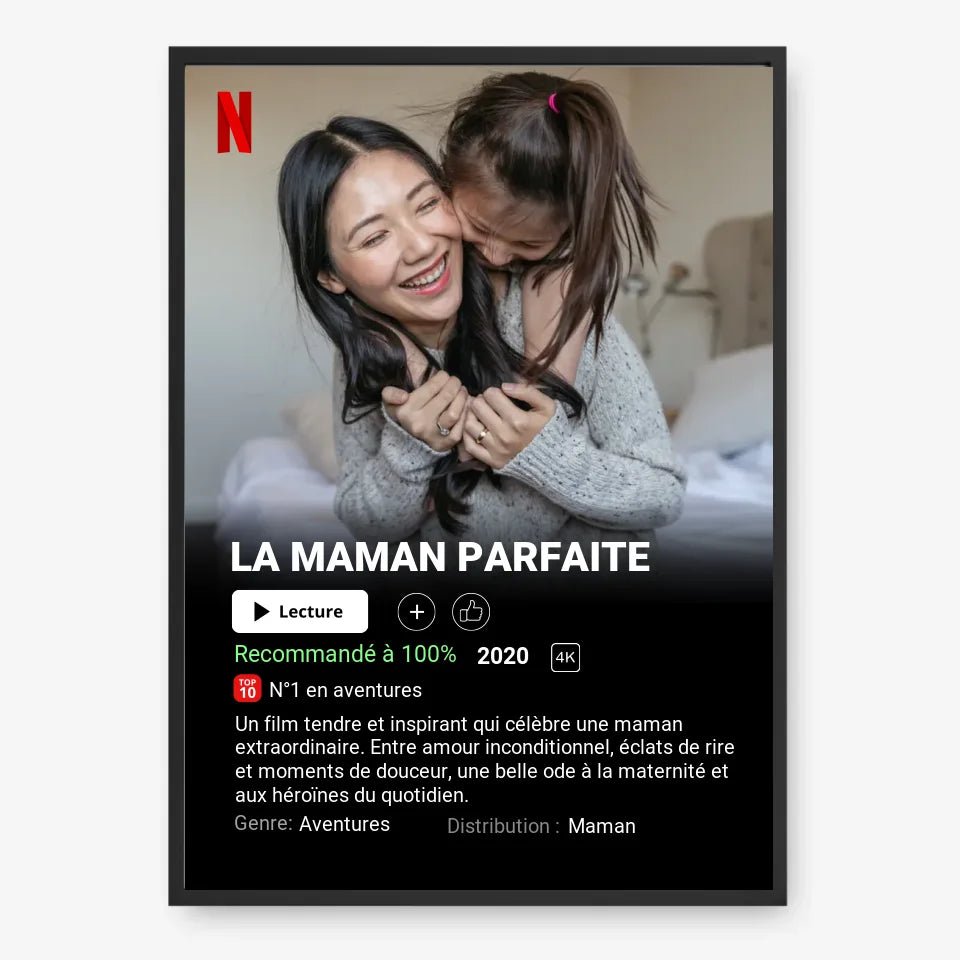 Affiche Netflix Maman Personnalisée - Clair de Lune Studio