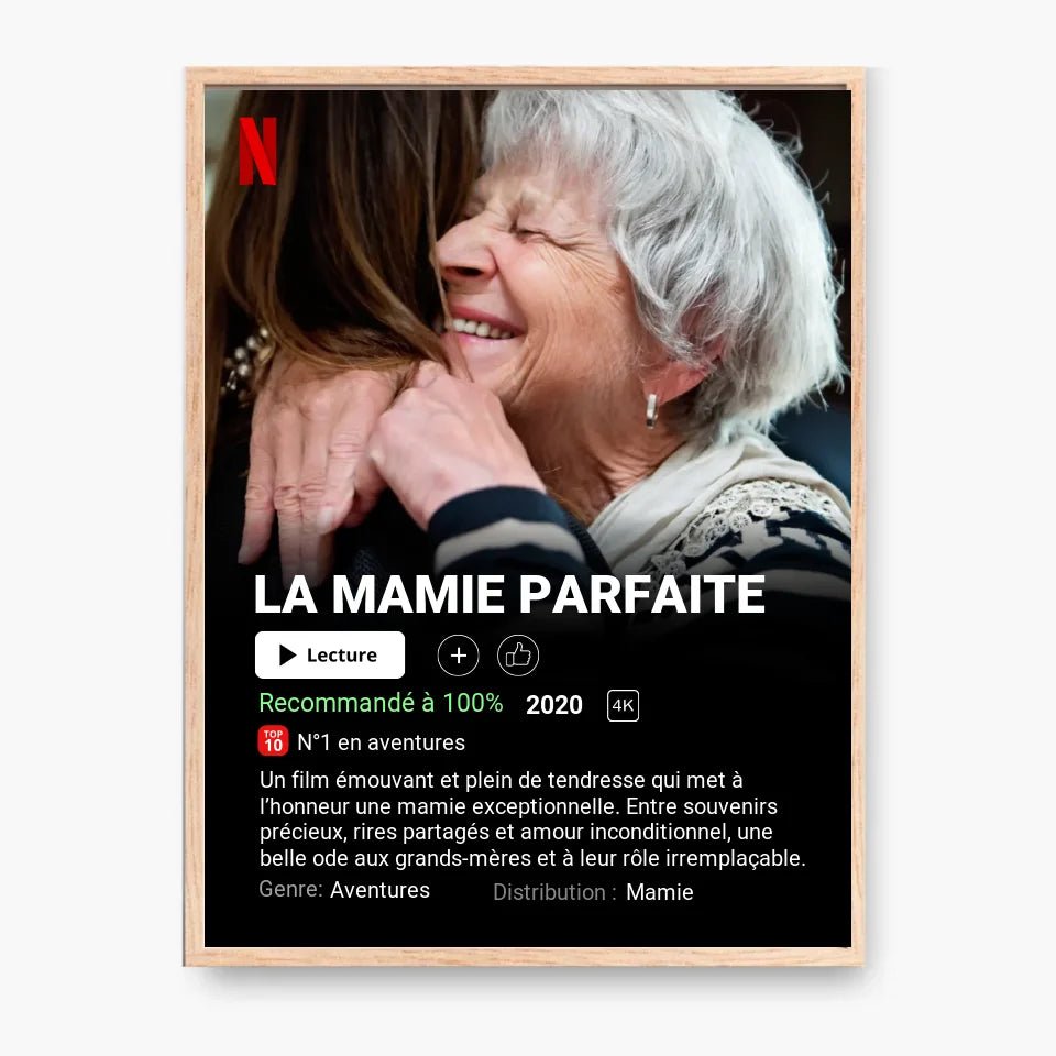 Affiche Netflix Mamie Personnalisée - Clair de Lune Studio