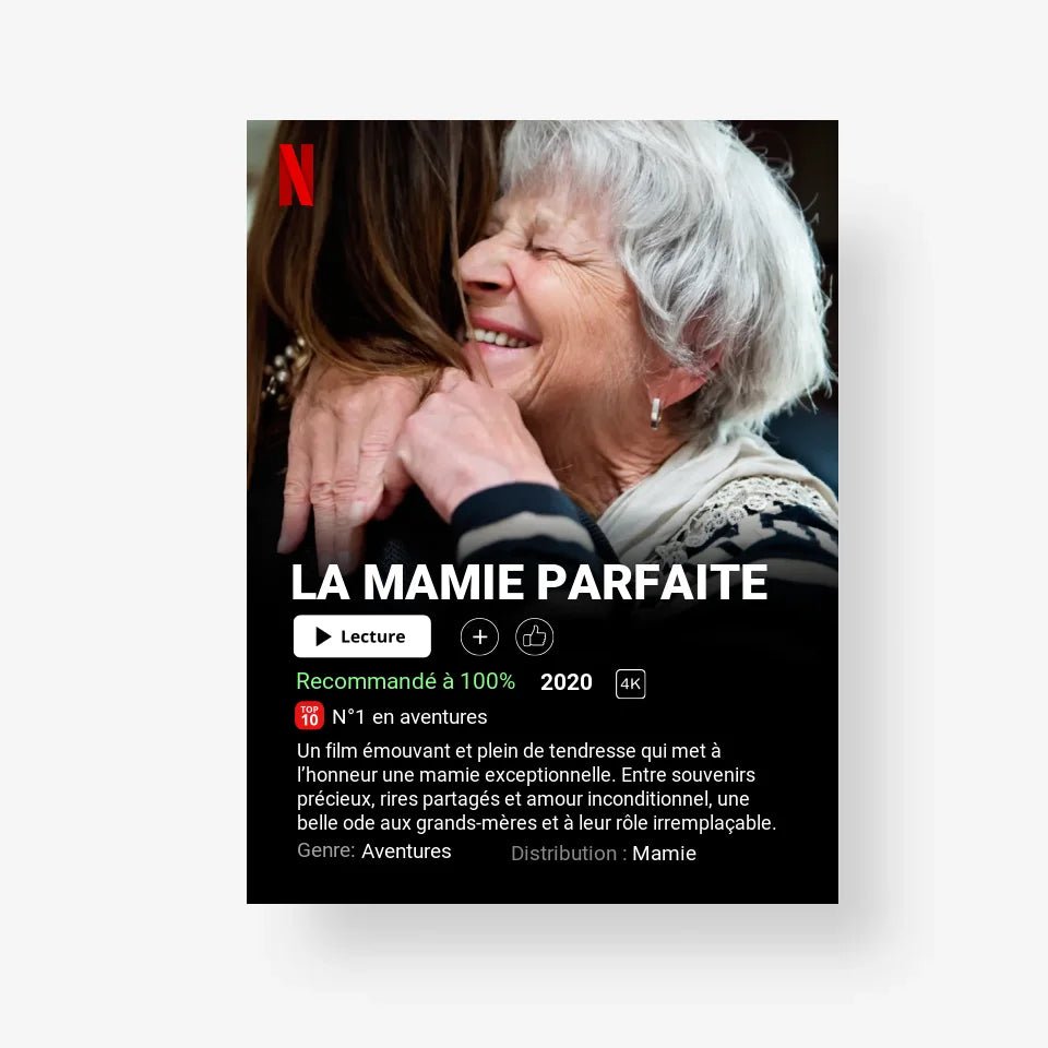 Affiche Netflix Mamie Personnalisée - Clair de Lune Studio