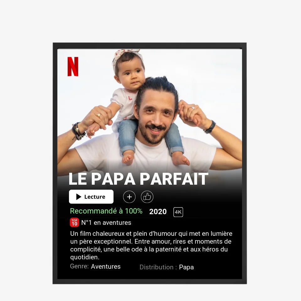 Affiche Netflix Papa Personnalisée - Clair de Lune Studio