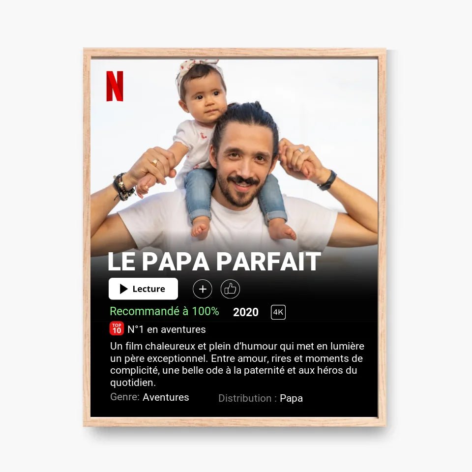 Affiche Netflix Papa Personnalisée - Clair de Lune Studio