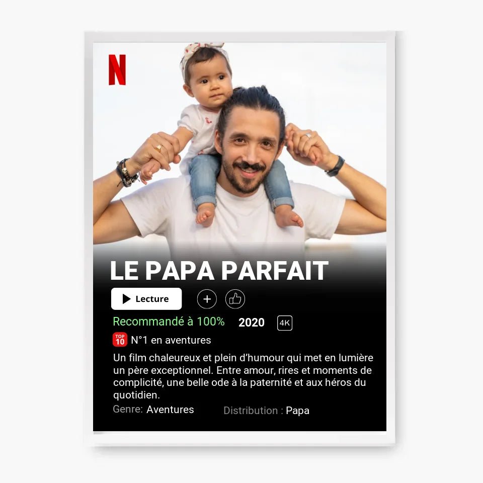Affiche Netflix Papa Personnalisée - Clair de Lune Studio