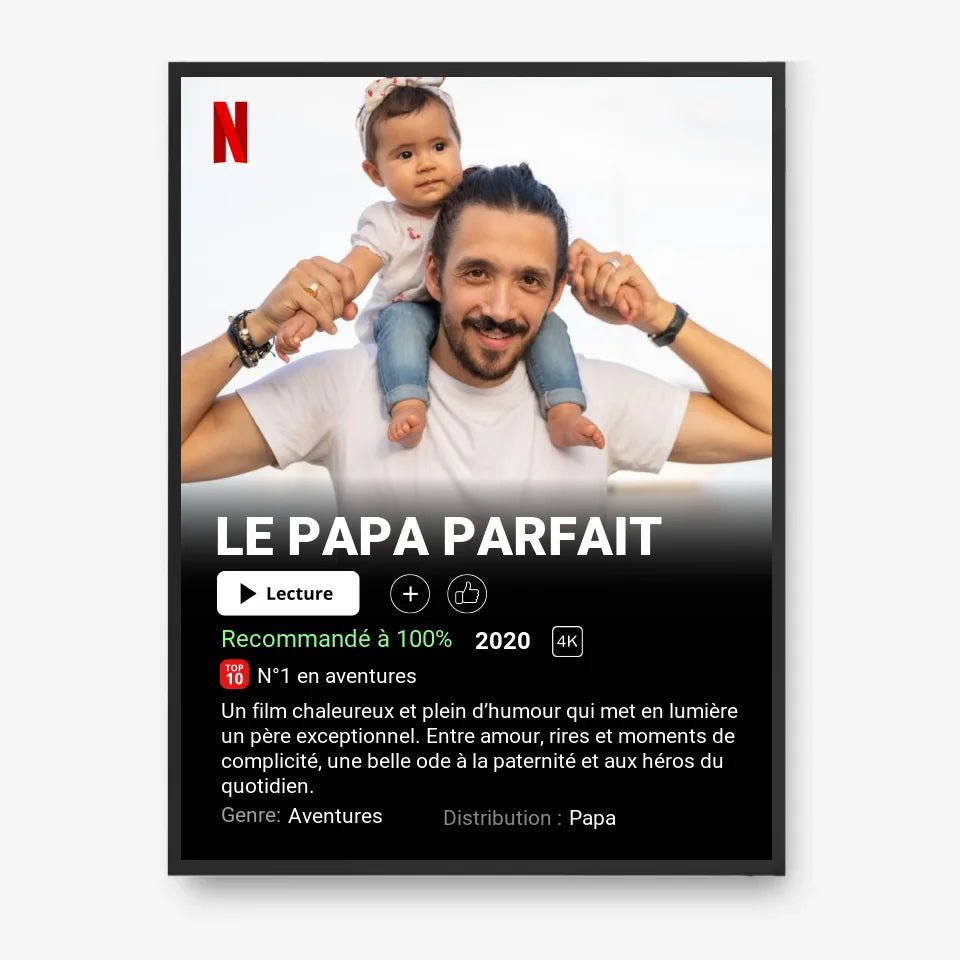 Affiche Netflix Papa Personnalisée - Clair de Lune Studio