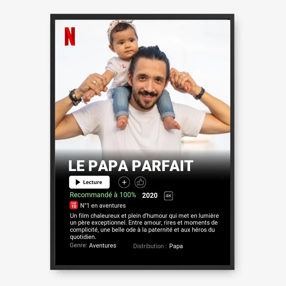 Affiche Netflix Papa Personnalisée - Clair de Lune Studio