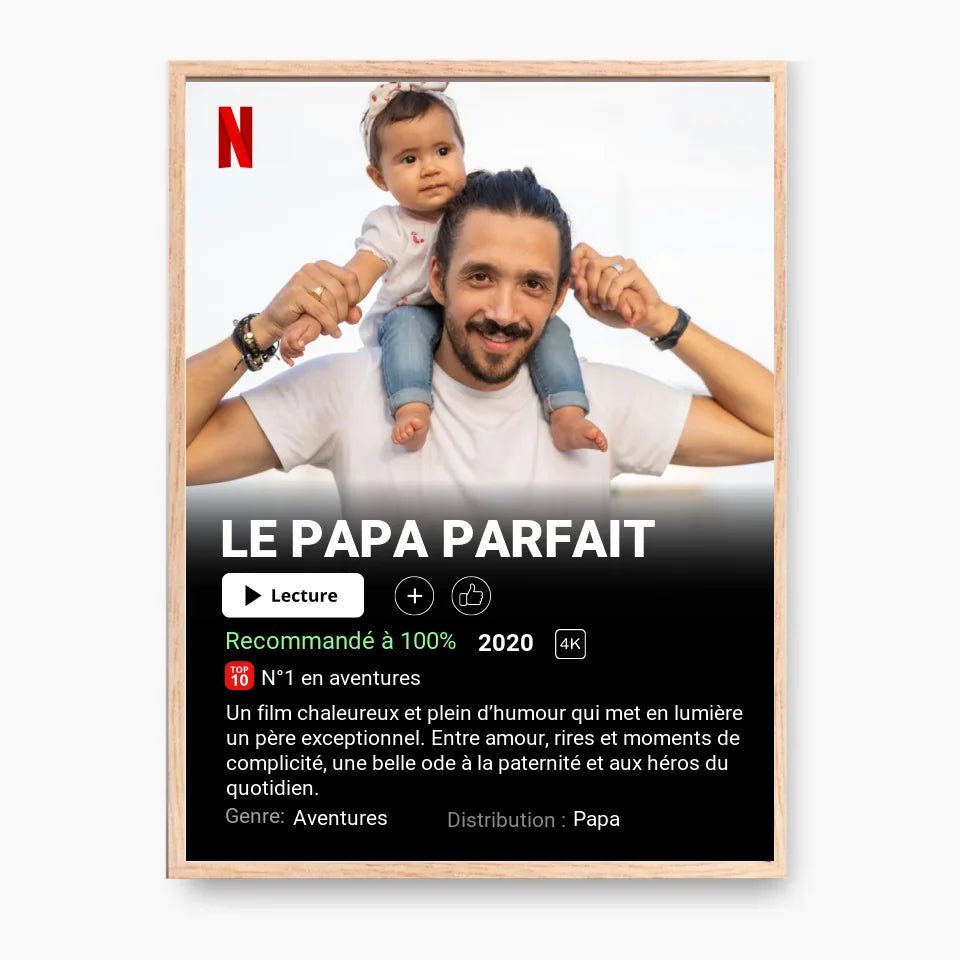 Affiche Netflix Papa Personnalisée - Clair de Lune Studio