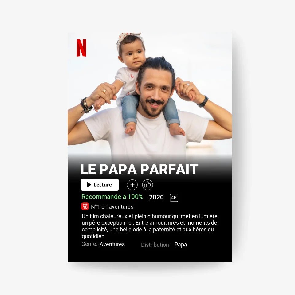 Affiche Netflix Papa Personnalisée - Clair de Lune Studio