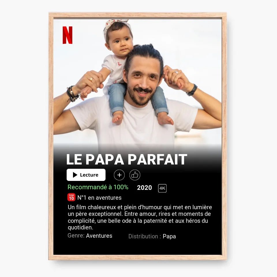 Affiche Netflix Papa Personnalisée - Clair de Lune Studio