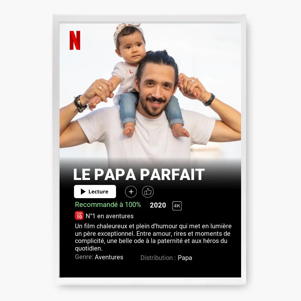 Affiche Netflix Papa Personnalisée - Clair de Lune Studio
