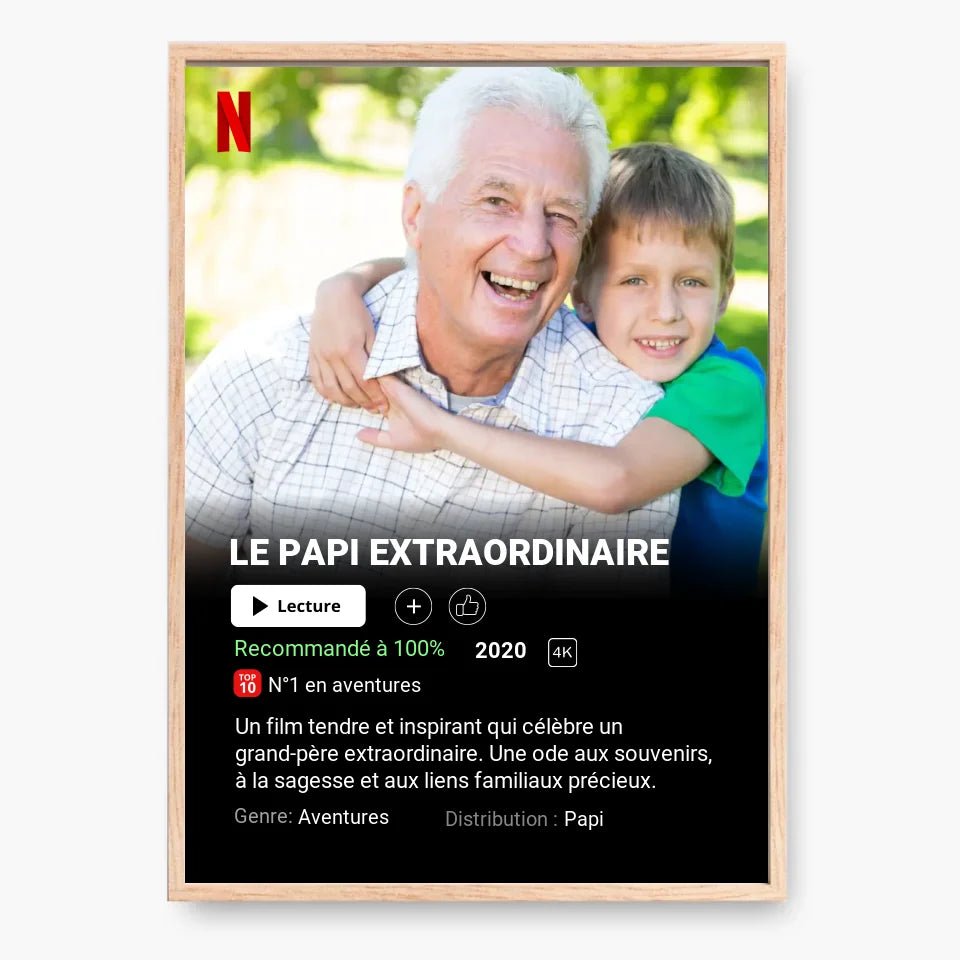 Affiche Netflix Papi Personnalisée - Clair de Lune Studio