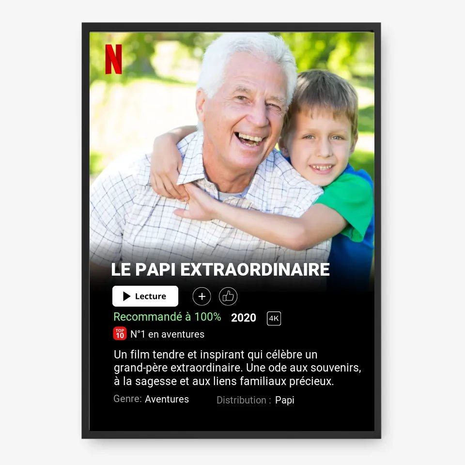Affiche Netflix Papi Personnalisée - Clair de Lune Studio