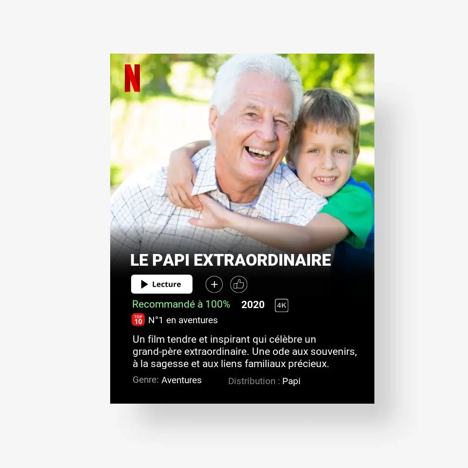 Affiche Netflix Papi Personnalisée - Clair de Lune Studio