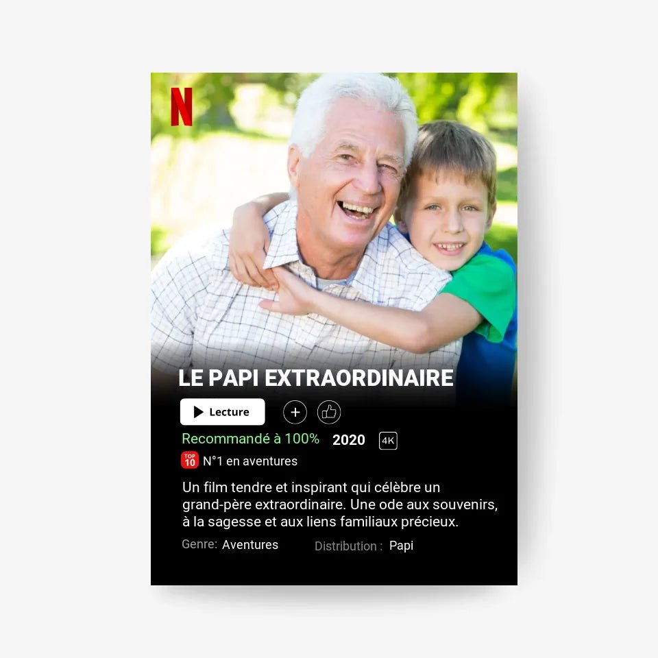 Affiche Netflix Papi Personnalisée - Clair de Lune Studio
