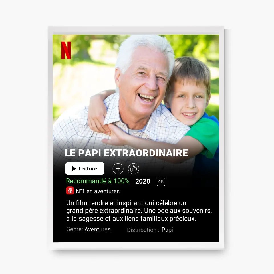 Affiche Netflix Papi Personnalisée - Clair de Lune Studio
