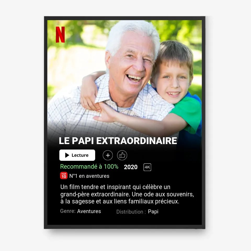 Affiche Netflix Papi Personnalisée - Clair de Lune Studio