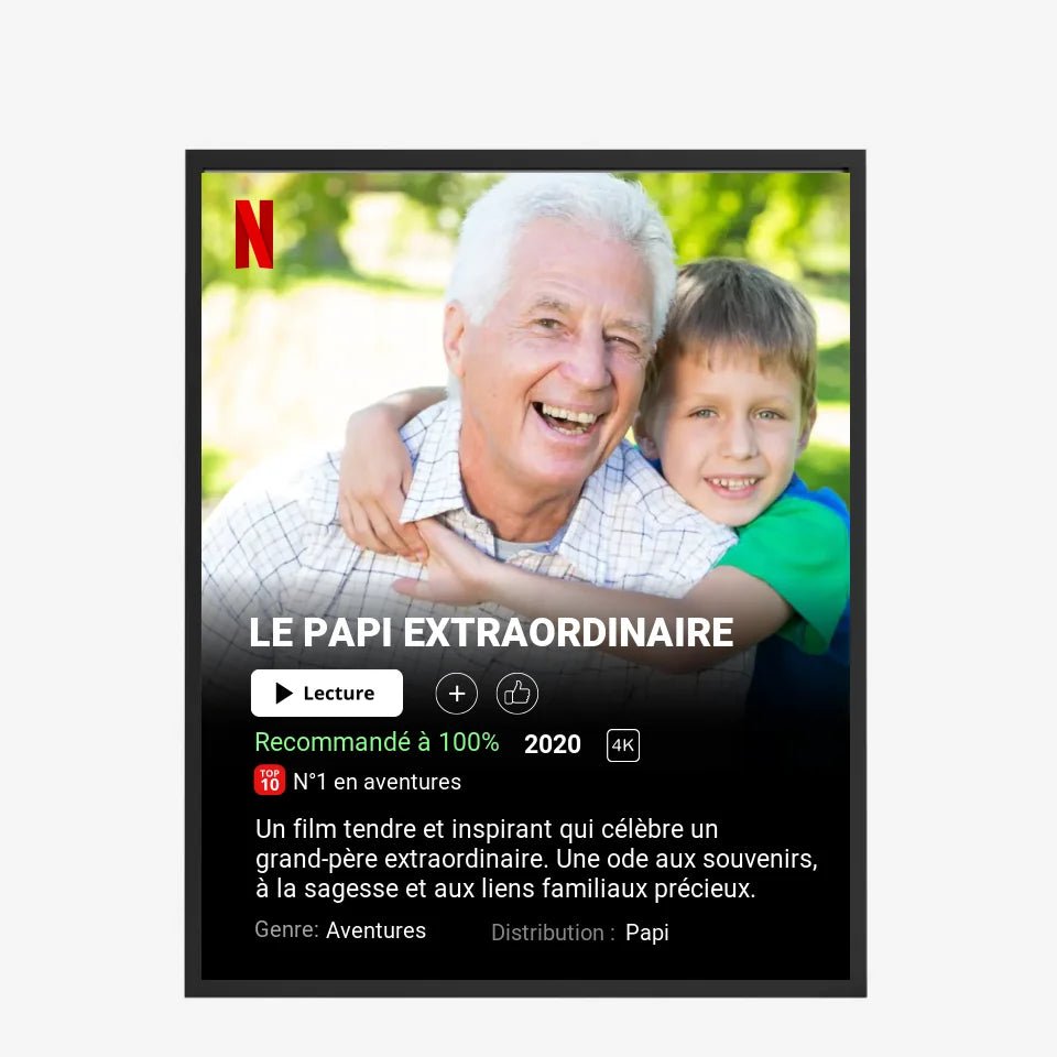 Affiche Netflix Papi Personnalisée - Clair de Lune Studio