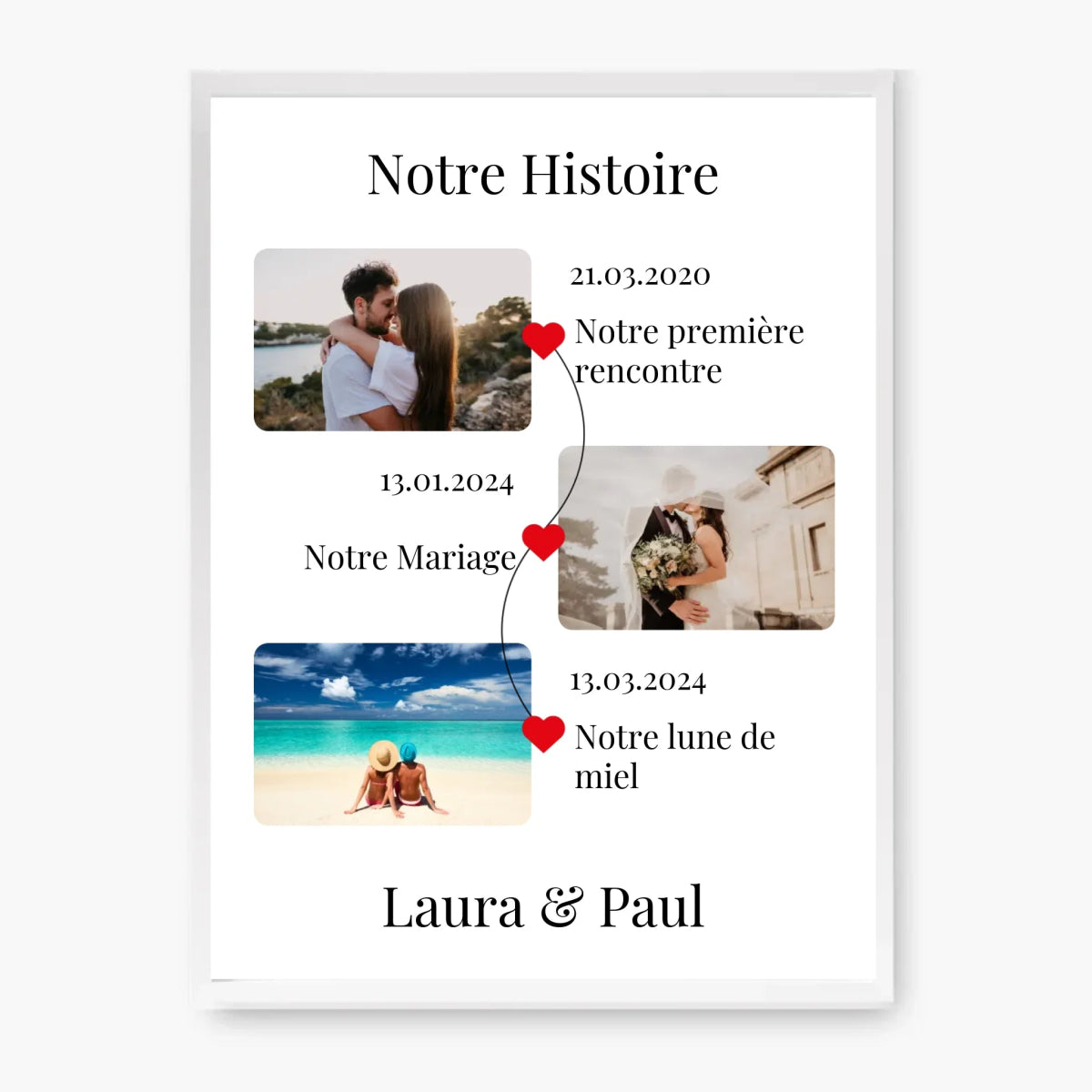 Affiche Personnalisée Notre Histoire - Clair de Lune Studio