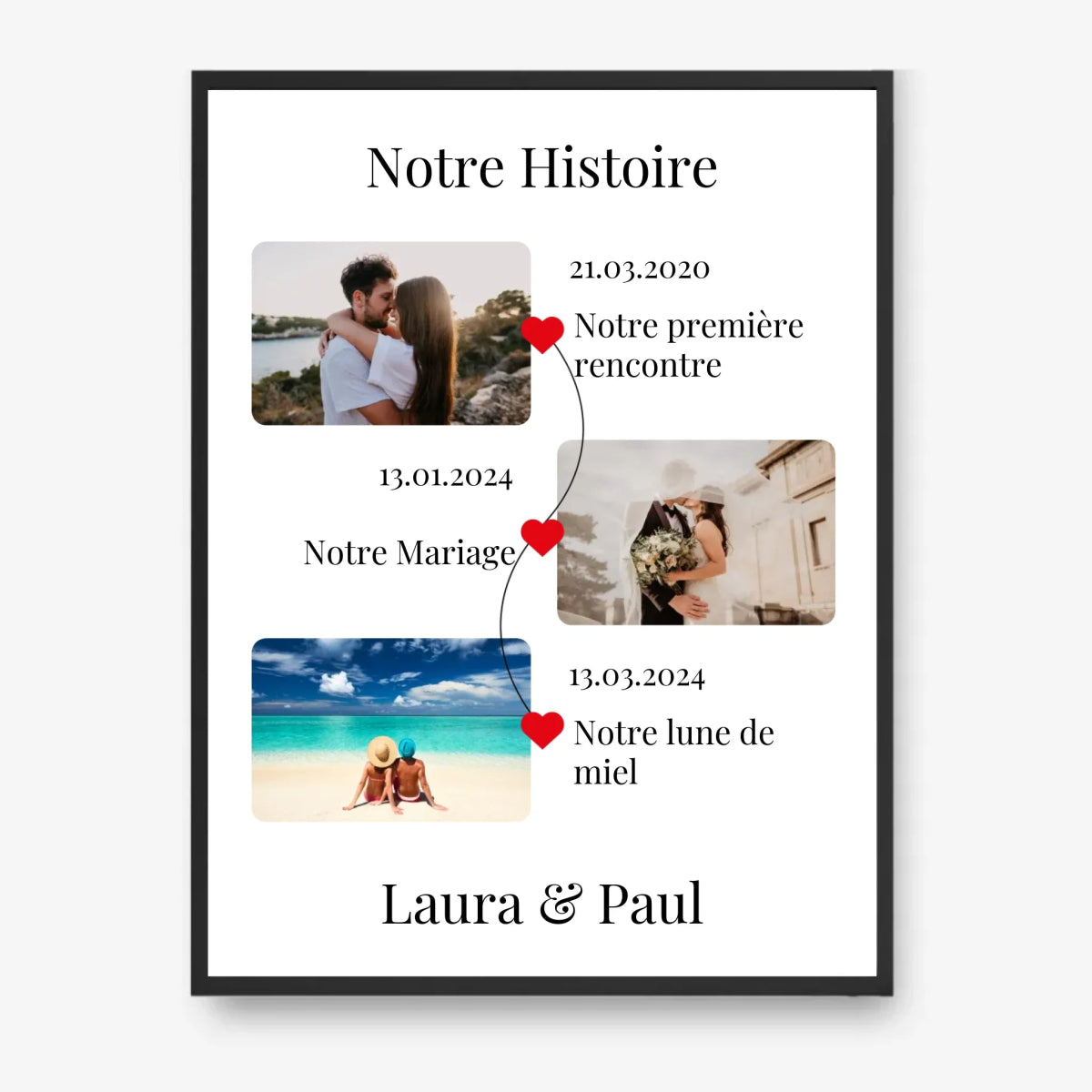 Affiche Personnalisée Notre Histoire - Clair de Lune Studio