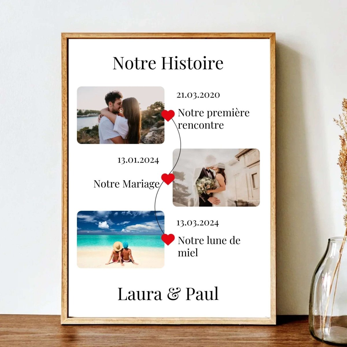 Affiche Personnalisée Notre Histoire - Clair de Lune Studio