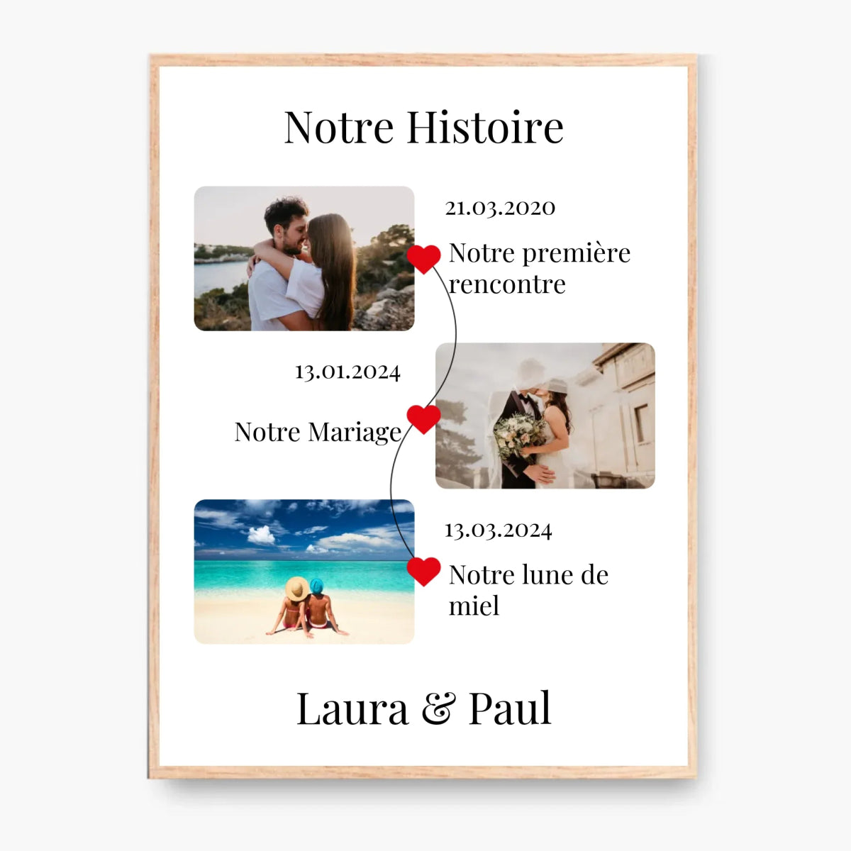 Affiche Personnalisée Notre Histoire - Clair de Lune Studio