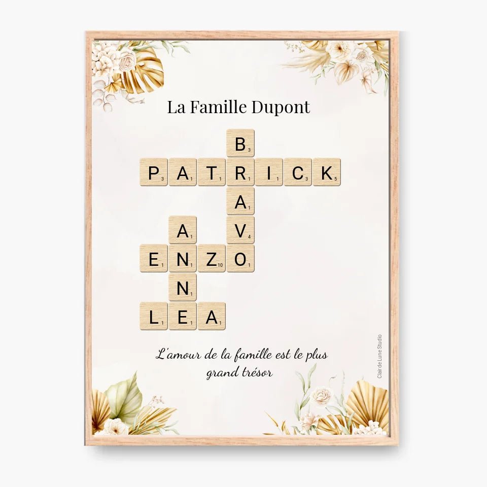 Affiche Personnalisée Scrabble - Clair de Lune Studio