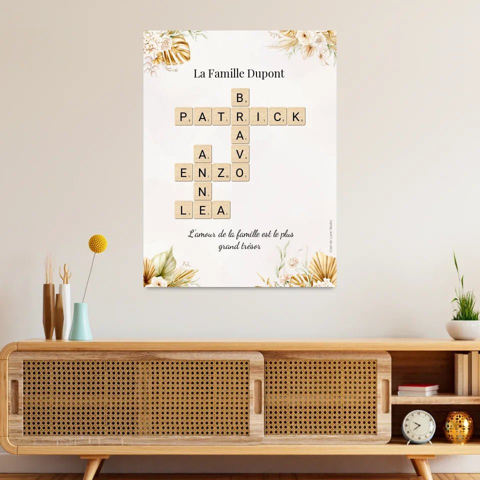 Affiche Personnalisée Scrabble - Clair de Lune Studio
