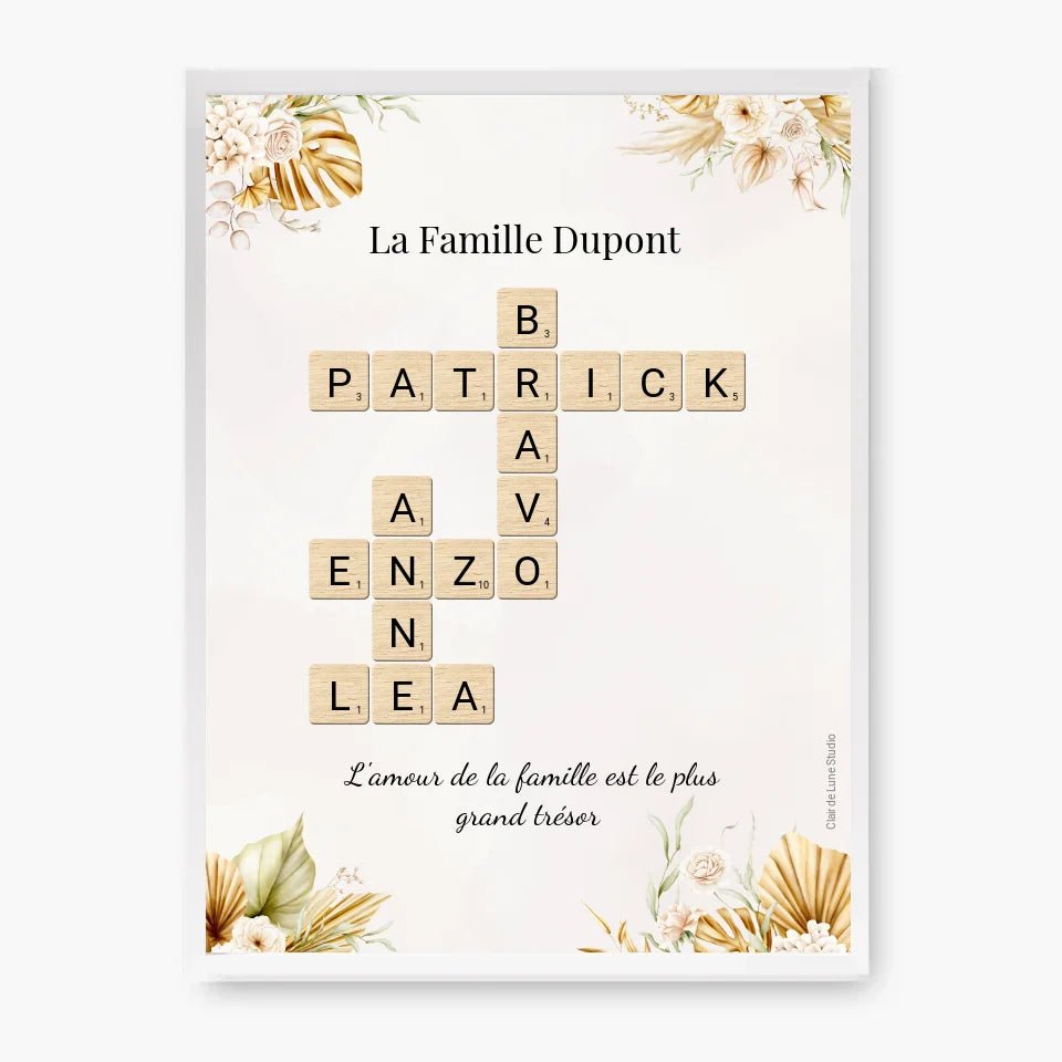 Affiche Personnalisée Scrabble - Clair de Lune Studio