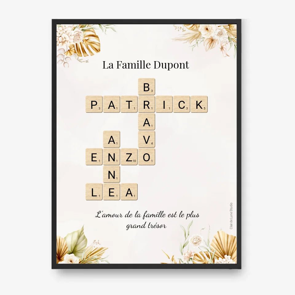 Affiche Personnalisée Scrabble - Clair de Lune Studio