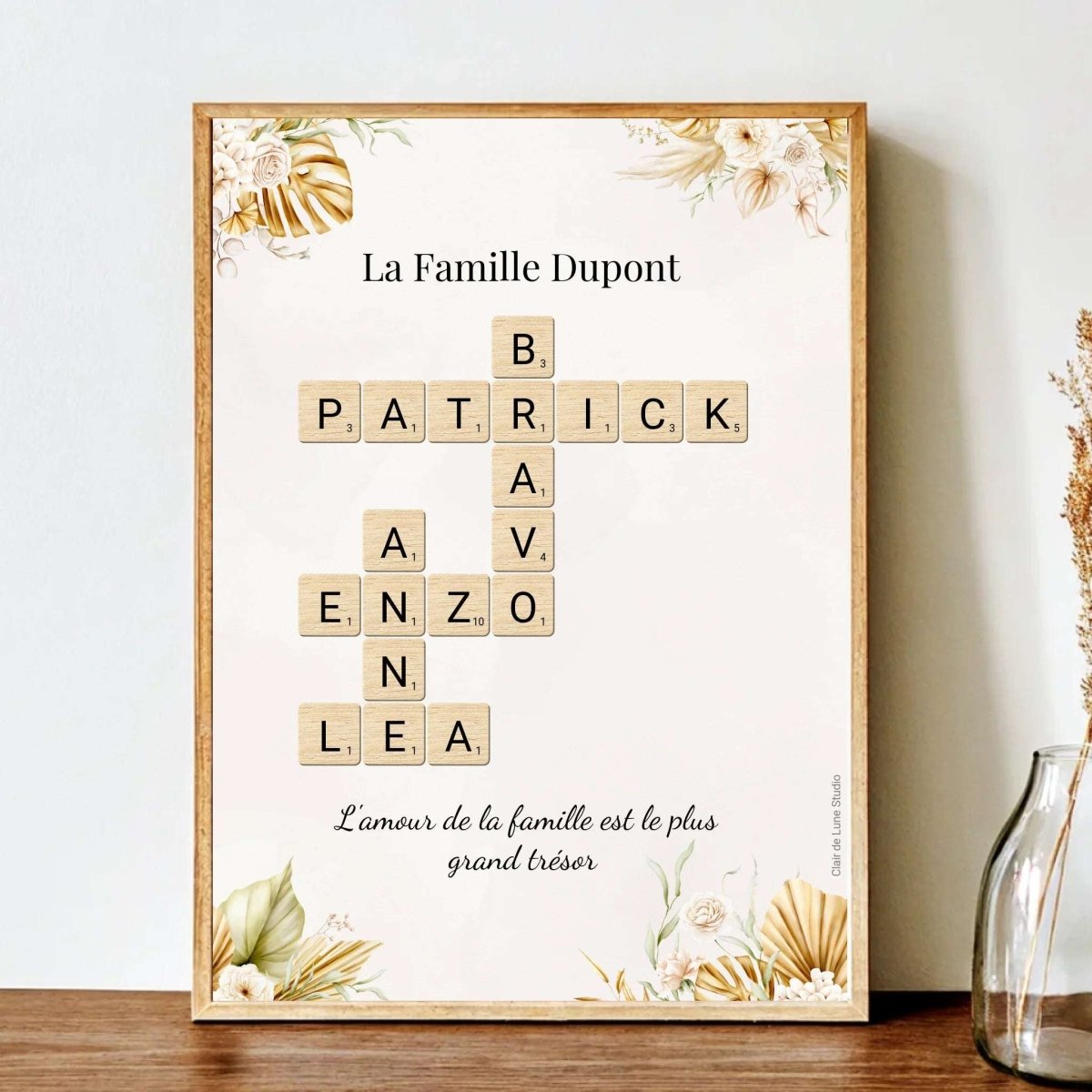 Affiche Personnalisée Scrabble - Clair de Lune Studio