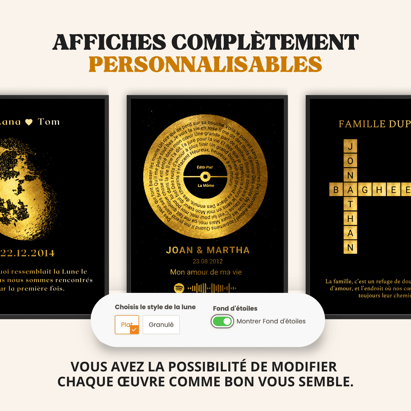affiche personnalisables